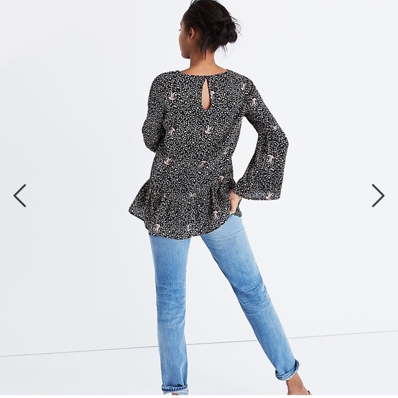 Madewell Silk Fiesta Paisley Bell-Sleeve Top - Picture 2 of 7